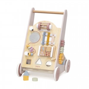 ДРВЕНА ИГРАЧКА ПРООДУВАЛКА ACTIVITY BABY WALKER РОЗЕ POLARB