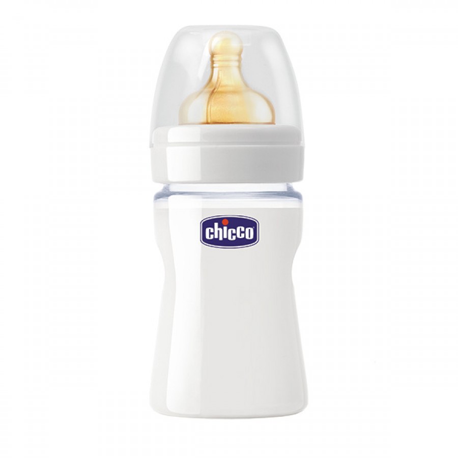 ШИШЕ СТАКЛЕНО 150МЛ КАУЧУК ЦУЦЛА CHICCO