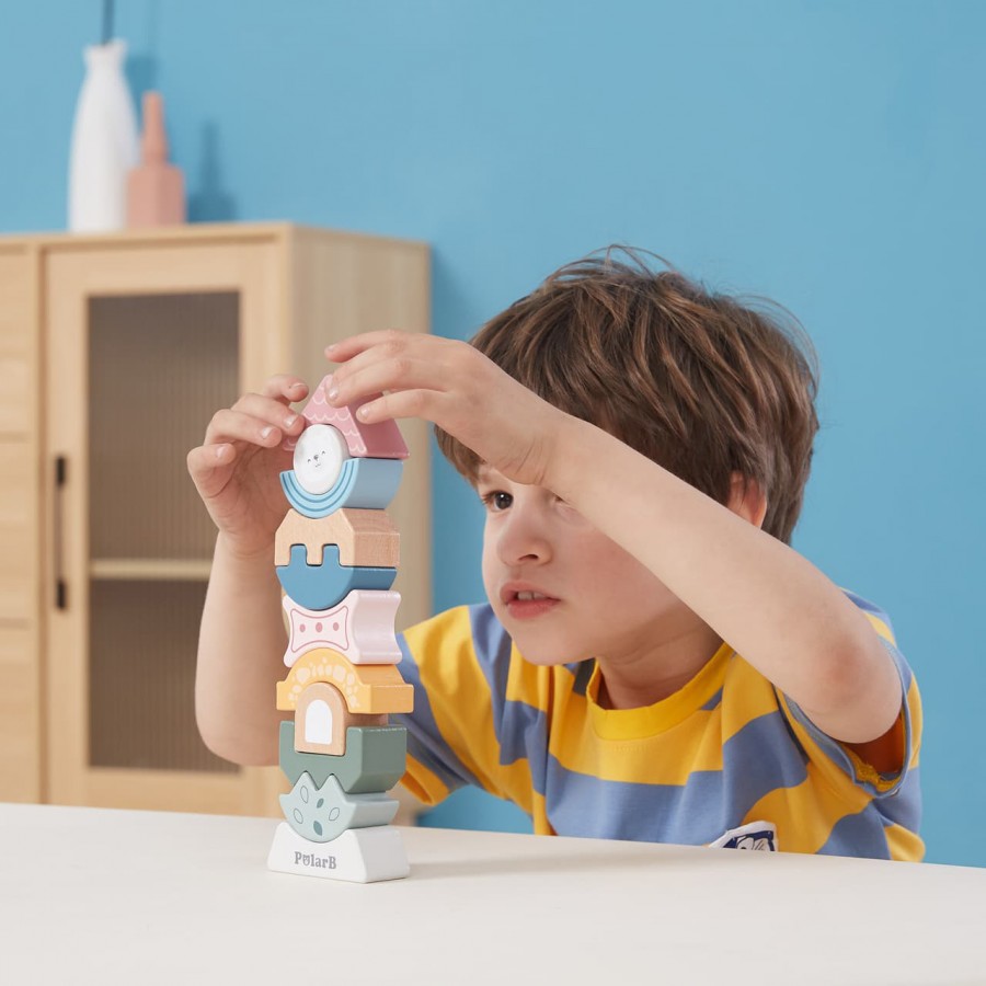 ДРВЕНА ИГРАЧКА КУЛА ОД ФОРМИ POLARB