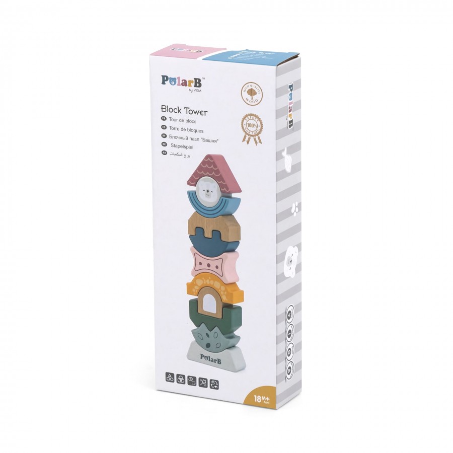 ДРВЕНА ИГРАЧКА КУЛА ОД ФОРМИ POLARB