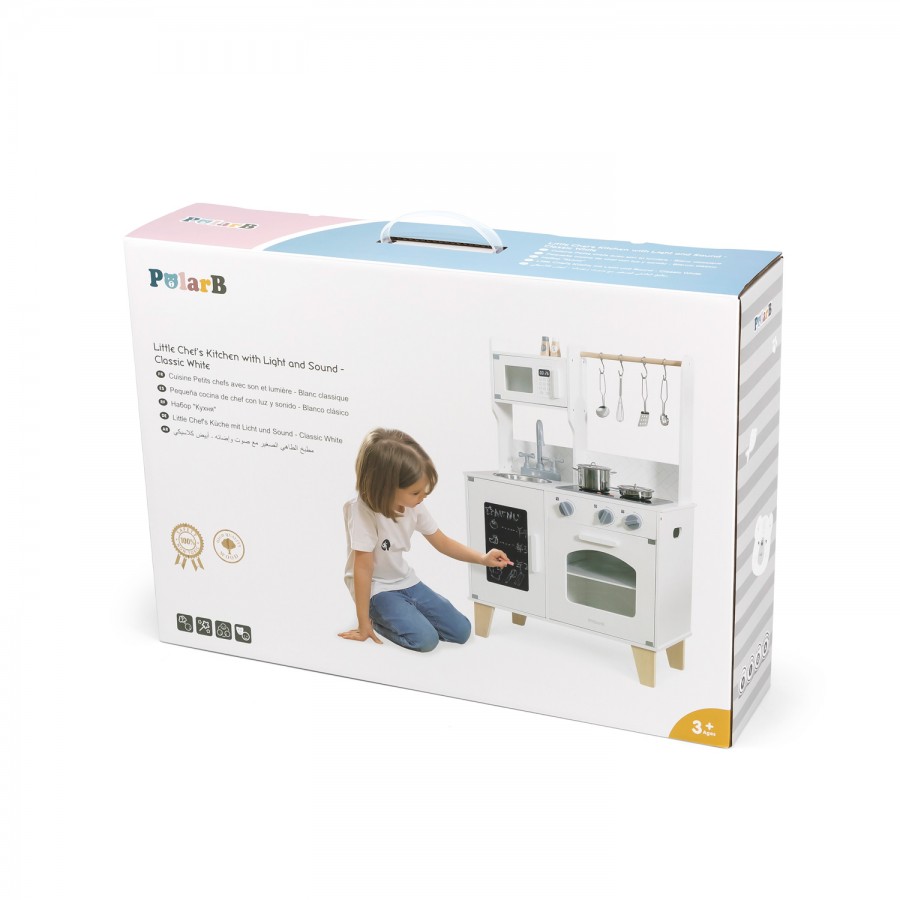 ДРВЕНА ИГРАЧКА КУЈНА LITTLE CHEF CLASSIC WHITE POLARB