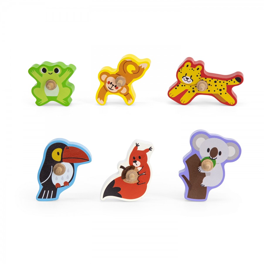 ДРВЕНА ИГРАЧКА КУЛА СО ЖИВОТНИ JUNGLE SLIDER VIGA