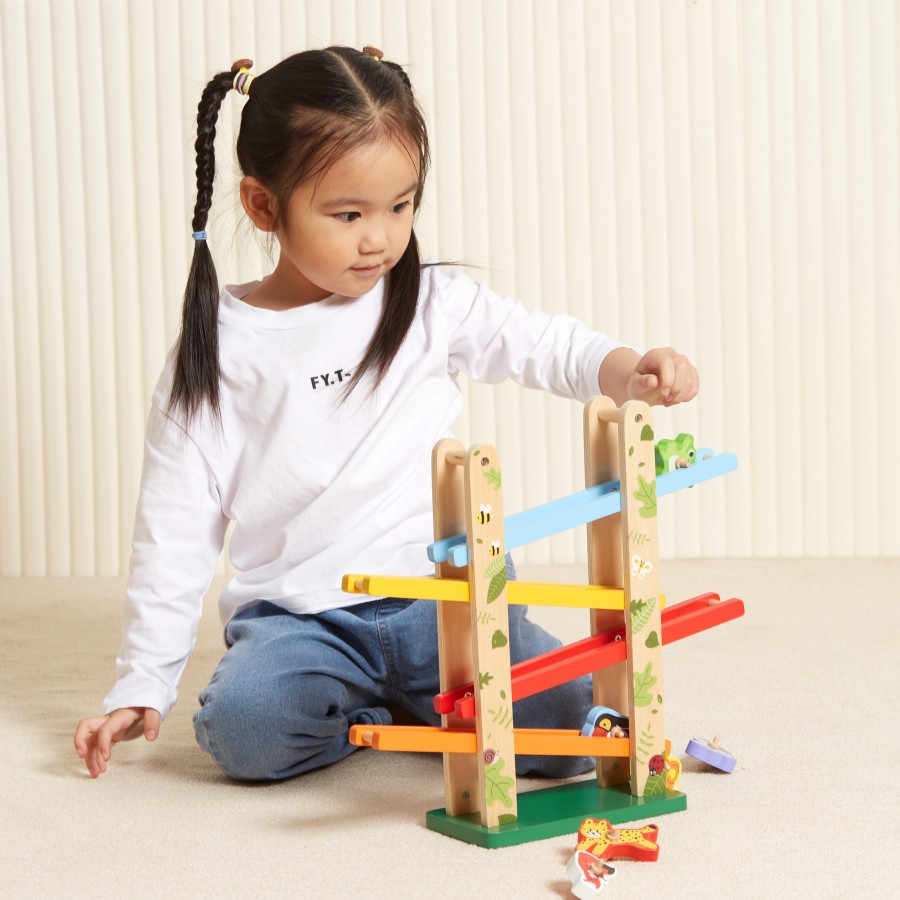 ДРВЕНА ИГРАЧКА КУЛА СО ЖИВОТНИ JUNGLE SLIDER VIGA