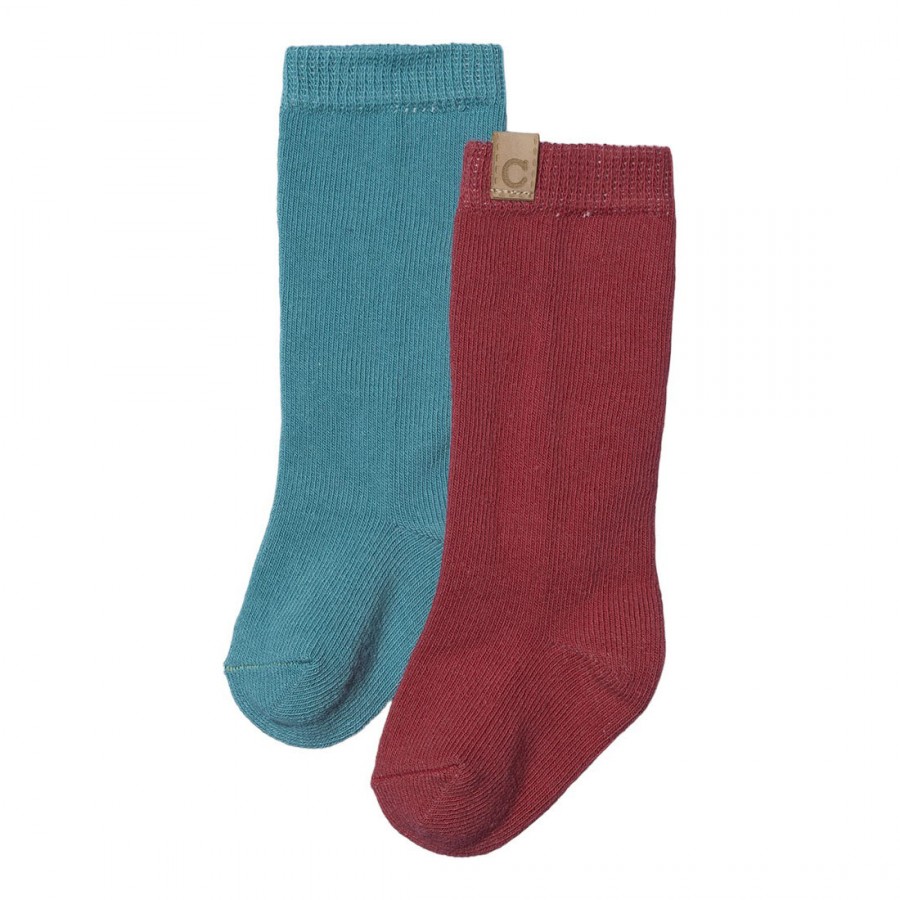 ЧОРАПИ СЕТ 2 ПАР. БОРДО И СИНИ М. 0-6 м. CARAMELL