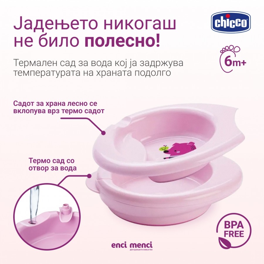 СЕТ ЗА ЈАДЕЊЕ 6M+ РОЗЕ CHICCO
